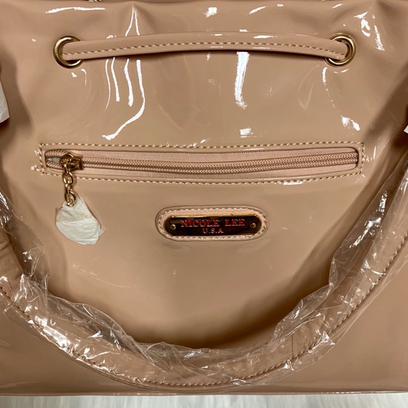 NICOLE LEE SEQUIN & PATENT LEATHER HANDBAG NWT - Picture 4 of 16